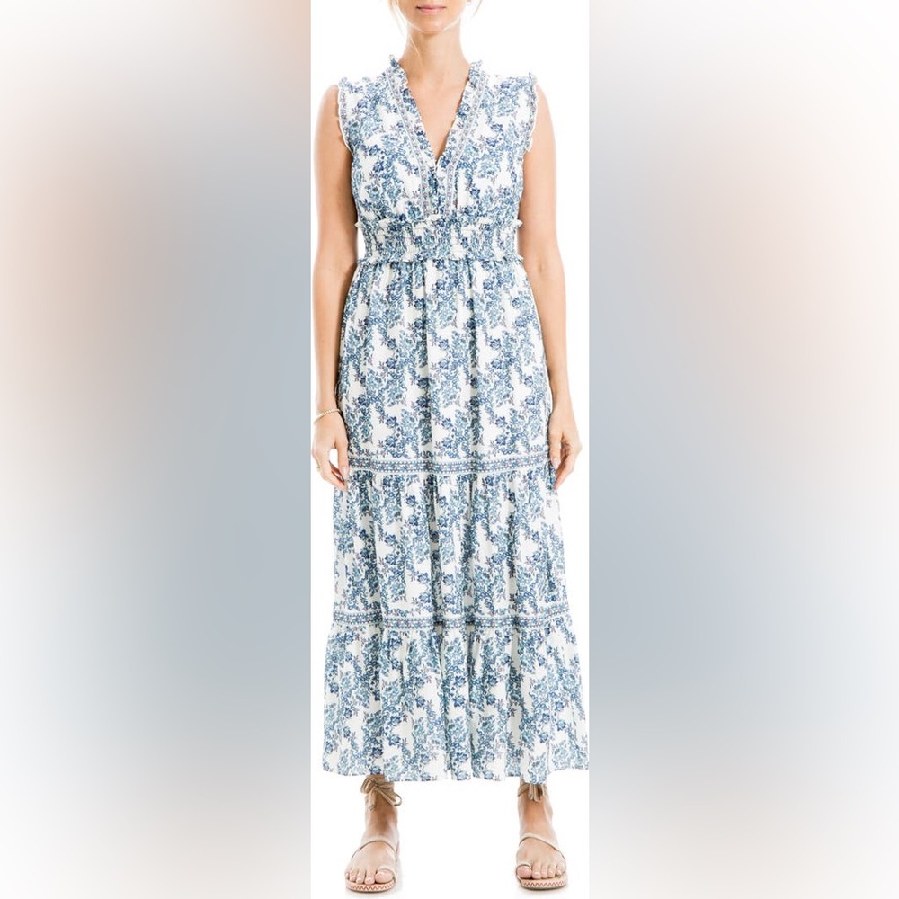 Max Studio Blue Floral Maxi Dress